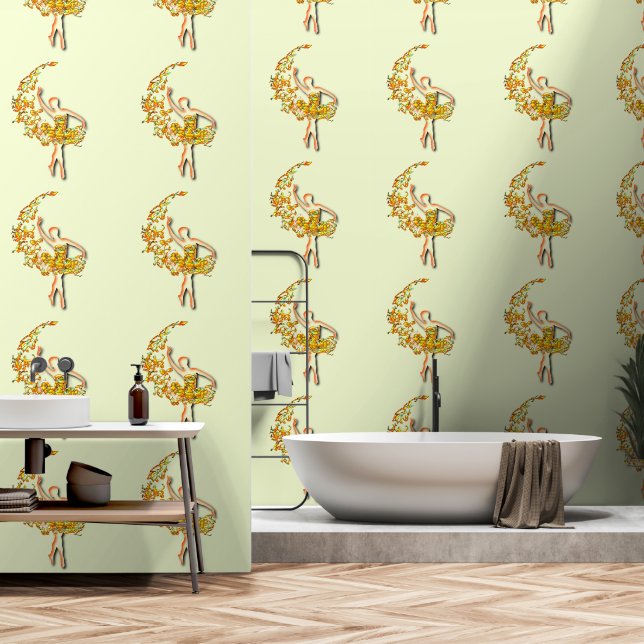 Gouden Ballerina Behang (Badkamer)