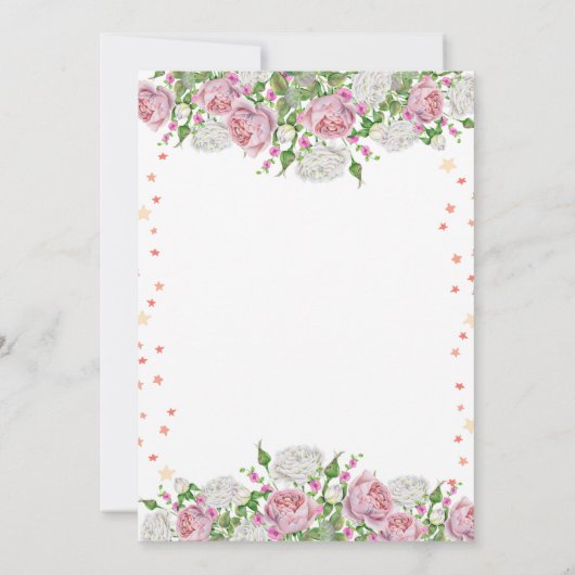 Gouden Ballerina Het is een Meisje Bloemige Baby S Kaart (Achterkant)