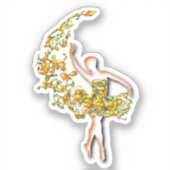 Gouden Ballerina Sticker (Voorkant)
