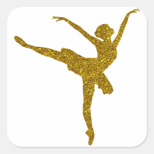 Gouden Ballerina Sticker