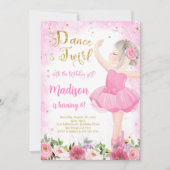 Gouden Ballerina Uitnodiging  (Voorkant)