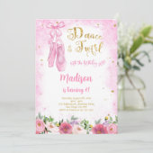 Gouden Ballerina uitnodiging (Staand voorkant)