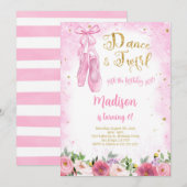 Gouden Ballerina uitnodiging (Voorkant / Achterkant)