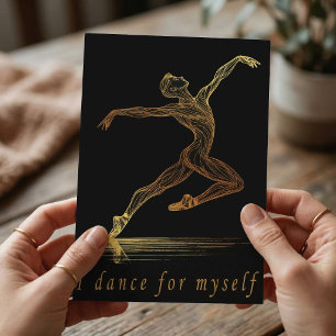 Gouden Balletdanseres Illustratie: Gratie in Beweg Briefkaart