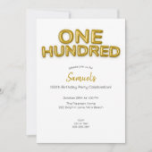 Gouden ballon 100e verjaardag foto uitnodigen kaart (Voorkant)