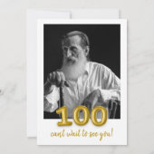 Gouden ballon 100e verjaardag foto uitnodigen kaart (Achterkant)