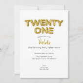 Gouden ballon 21e verjaardag foto uitnodigen kaart (Voorkant)