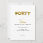 Gouden ballon 40e verjaardag foto uitnodigen kaart (Voorkant)