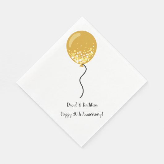 Gouden ballon 50e Jubileum feestservetten Servet (Hoek)