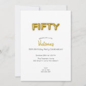 Gouden ballon 50e verjaardag foto uitnodigen kaart (Voorkant)