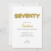 Gouden ballon 70e verjaardag foto uitnodigen kaart (Voorkant)