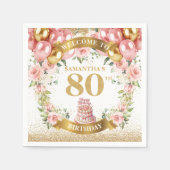 Gouden ballon 80e verjaardag Servetten (Voorkant)