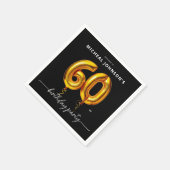 Gouden ballon Black 60e verjaardagsfeest Servet (Hoek)