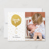 Gouden ballon Handgetekende Dank Je Foto Bedankkaart (Voorkant)