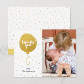 Gouden ballon Handgetekende Dank Je Foto Bedankkaart (Voorkant / Achterkant)