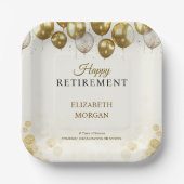 Gouden ballon Happy Retirement Papieren Bordje (Voorkant)