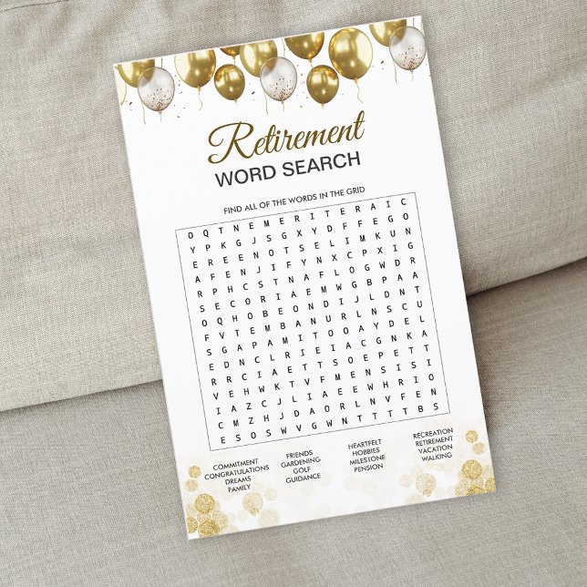 Gouden ballon Happy Retirement Party Game (Gold Balloon Happy Retirement Party Game)
