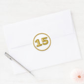 Gouden ballon nummer 15 ronde Sticker (Envelop)