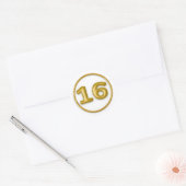 Gouden ballon nummer 16 ronde Sticker (Envelop)