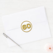 Gouden ballon nummer 60 ronde sticker (Envelop)