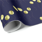 Gouden ballon patroon minimalistische verjaardag s cadeaupapier (Rol Hoek)