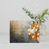 Gouden ballon thema folie feestdagen briefkaart (Staand Voorkant)