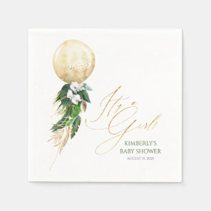 Gouden ballon Tropisch groen Garland Baby shower Servet