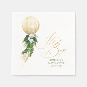 Gouden ballon Tropisch groen Garland Baby shower Servet