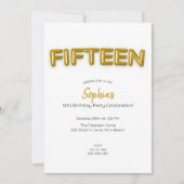 Gouden ballon vijftiende verjaardag foto uitnodige kaart (Voorkant)