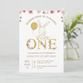 Gouden ballon Wildbloemen Sommige konijntje 1e ver Kaart (Staand voorkant)