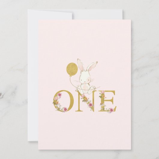 Gouden ballon Wildbloemen Sommige konijntje 1e ver Kaart (Achterkant)