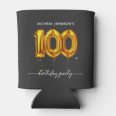 Gouden ballon zwart 100ste verjaardagsfeest blikjeskoeler (Achterkant)