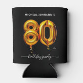 Gouden ballon zwart 80ste verjaardagsfeest blikjeskoeler (Achterkant)