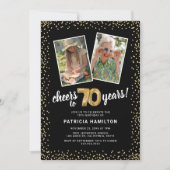 Gouden ballonnen 2 foto 70e verjaardag kaart (Voorkant)