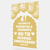 Gouden Ballonnen 60e trouwdag Frosted Acryl Bord (Hoek)