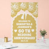 Gouden Ballonnen 60e trouwdag Frosted Acryl Bord (Huwelijk)