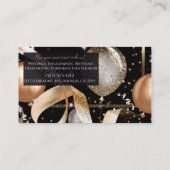 Gouden Ballonnen Chic Zwart Feest Evenementenplann Visitekaartje (Achterkant)