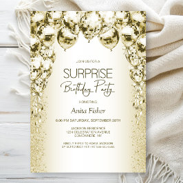 Gouden ballonnen elke leeftijd Verrassing Verjaard Kaart