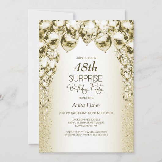 Gouden ballonnen elke leeftijd Verrassing Verjaard Kaart (Voorkant)