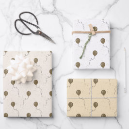 Gouden Ballonnen en Bruiloft met Fonkelende Lucht Inpakpapier Vel