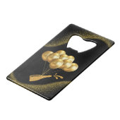 Gouden ballonnen en champagne creditkaart flessenopener (Voorkant Gekanteld)