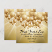 Gouden ballonnen en glitters Nieuwjaarsfeest Kaart (Voorkant / Achterkant)