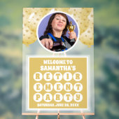 Gouden ballonnen foto Pensioen Welkom Frosted Acryl Bord (Neutraal)