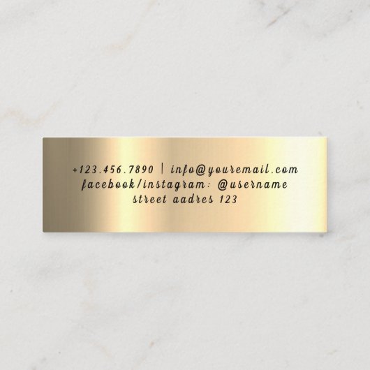 Gouden ballonnen Glitter Evenement Bruiloft Partij Mini Visitekaartje (Achterkant)