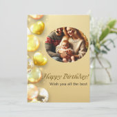 Gouden ballonnen Happy Birthday Kaart (Staand voorkant)