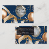 Gouden Ballonnen Navy Blauwe Feest Evenementen Pla Visitekaartje (Voorkant / Achterkant)