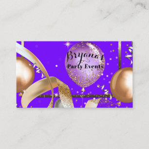 Gouden Ballonnen Paarse Feest Evenementenplanner Visitekaartje