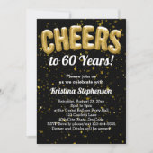 Gouden ballonnen Proost 60 jaar 60ste verjaardag Kaart (Voorkant)