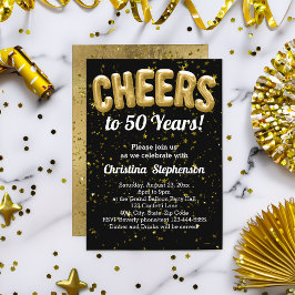 Gouden ballonnen Proost op 50 jaar 50ste verjaarda Kaart