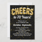 Gouden ballonnen Proost op 70 jaar 70ste verjaarda Kaart (Voorkant)